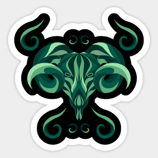 Aries Zodiac Sign - Green Sticker